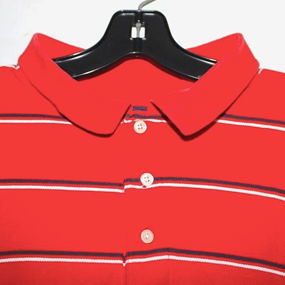 Ivy Crew Striped Polo Shirt XL Red Classic Cotton Preppy Casual Golfcore - Picture 2 of 5